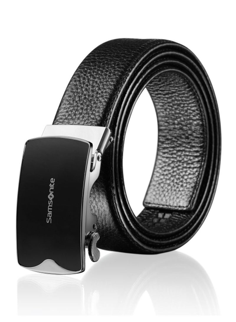 Samsonite Amare II Auto Leather Belt, Black|Stylish|Premium Quality|Sleek Metallic Logo - Image 1
