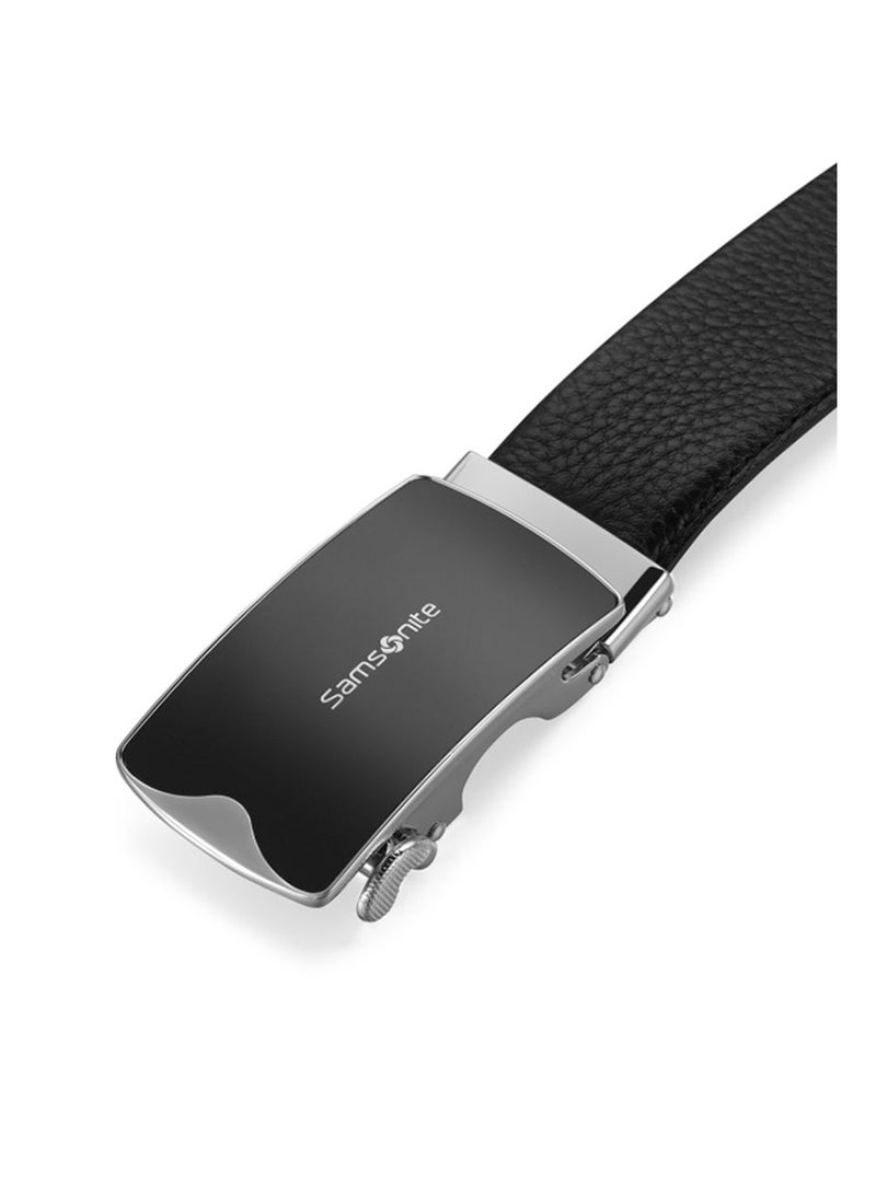 Samsonite Amare II Auto Leather Belt, Black|Stylish|Premium Quality|Sleek Metallic Logo - Image 5