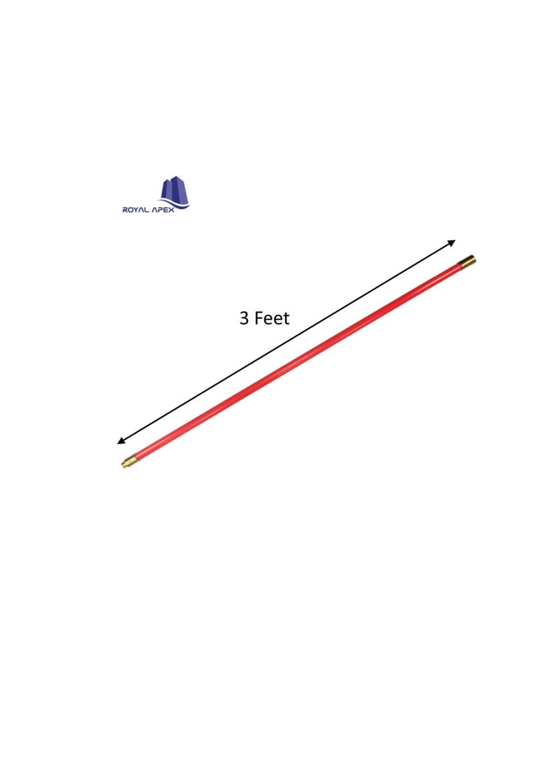 Simple And Safe Way To Remove Obstructions In a Drain Or Pipe Polypropylene And Brass Construction Universal Brass Threaded Joints 10x 3ft Drain Rods Stick.  - Image 2