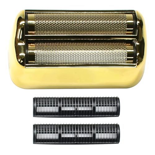 BOEEA Replacement Foil and Cutters for BaBylissPRO Barberology Electric Shaver, Double Foil Shaver Replacement Head Compatible with BaBylissPRO FXFS2 Shaver (Gold) - Image 1