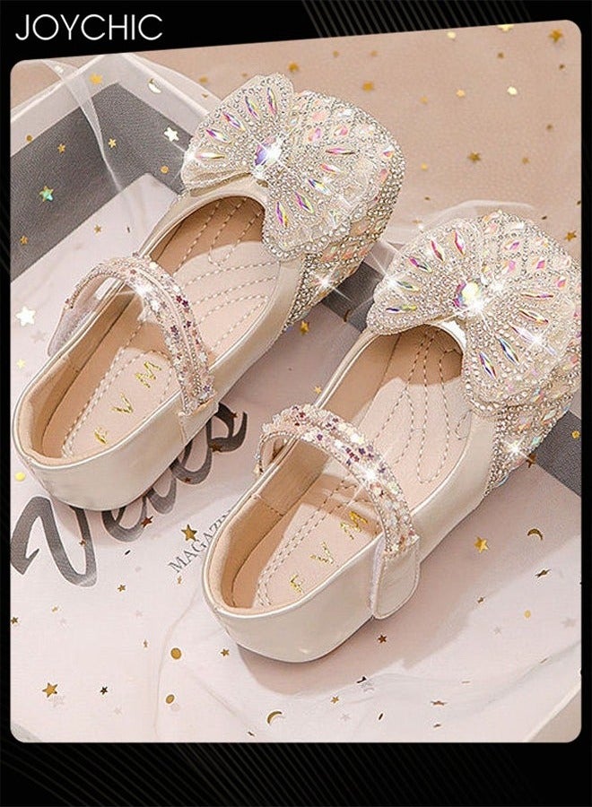 Joychic أحذية أميرات صيفية جلدية عصرية للفتيات مزينة بالكريستال ولامعة وقابلة للتنفس ومريحة - Image 1