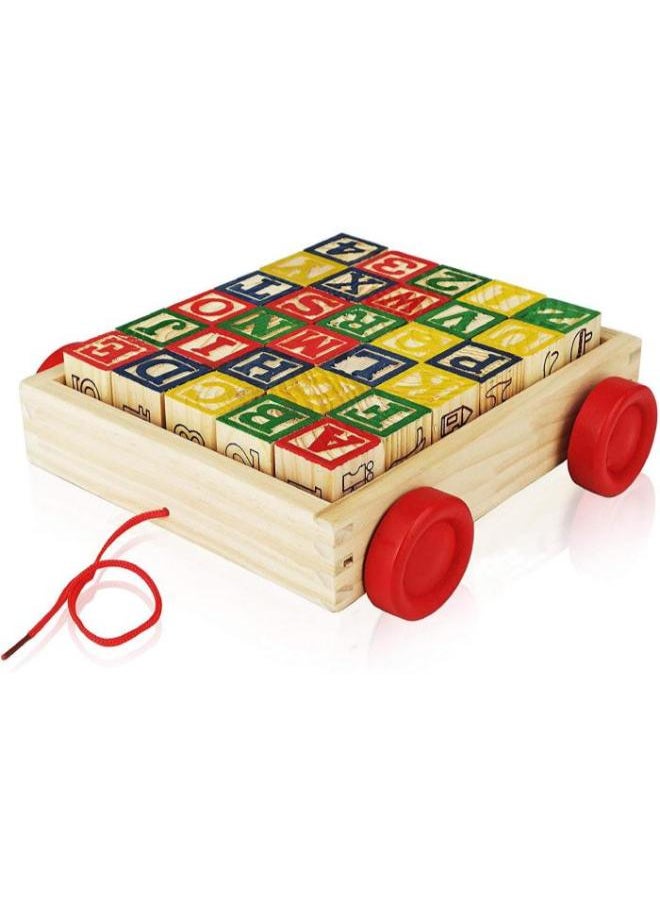 B. Toys Wooden Alphabet Block Wagon  - Image 2