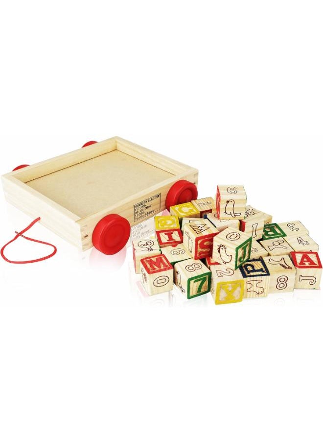B. Toys Wooden Alphabet Block Wagon  - Image 4