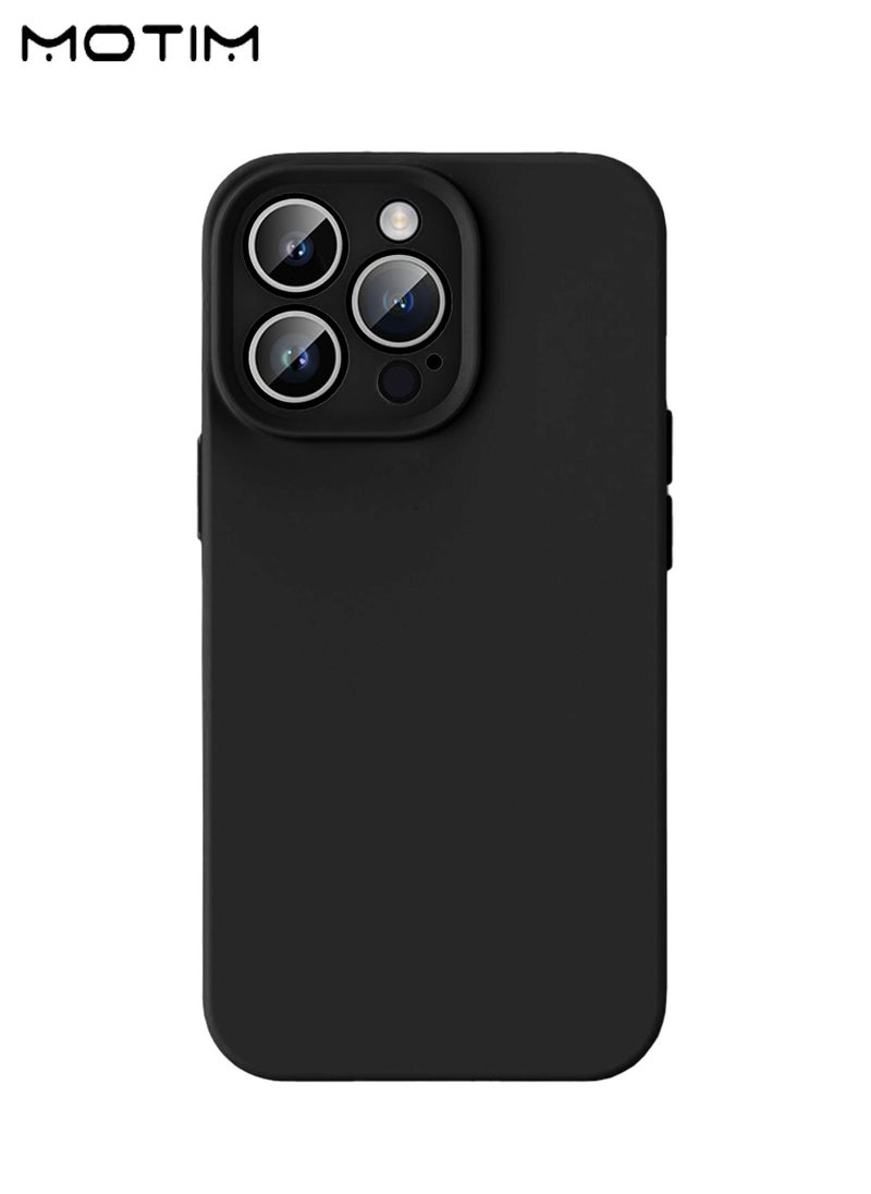 Motim Silicone Case for Iphone 16 Pro/16 Pro Max, Silicone Full-Body Protection Liquid Gel Soft Cover, Slim Shockproof Anti-Scratch Bumper Phone Case，Black  - Image 1