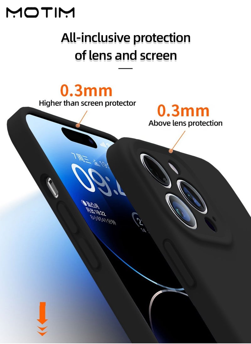 Motim Silicone Case for Iphone 16 Pro/16 Pro Max, Silicone Full-Body Protection Liquid Gel Soft Cover, Slim Shockproof Anti-Scratch Bumper Phone Case，Black  - Image 4
