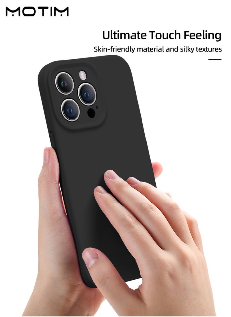 Motim Silicone Case for Iphone 16 Pro/16 Pro Max, Silicone Full-Body Protection Liquid Gel Soft Cover, Slim Shockproof Anti-Scratch Bumper Phone Case，Black  - Image 2
