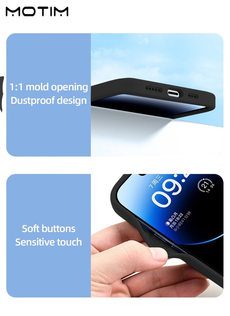 Motim Silicone Case for Iphone 16 Pro/16 Pro Max, Silicone Full-Body Protection Liquid Gel Soft Cover, Slim Shockproof Anti-Scratch Bumper Phone Case，Black  - Image 5