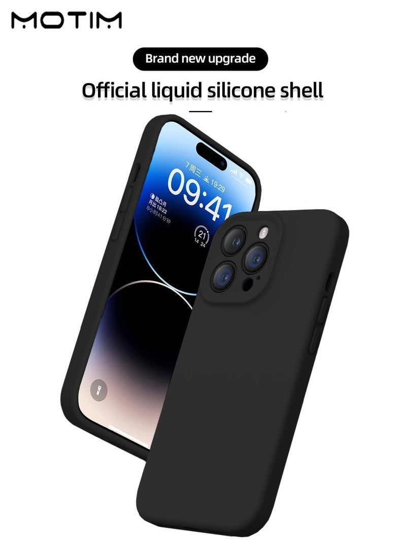 Motim Silicone Case for Iphone 16 Pro/16 Pro Max, Silicone Full-Body Protection Liquid Gel Soft Cover, Slim Shockproof Anti-Scratch Bumper Phone Case，Black  - Image 3