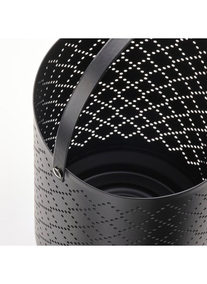 Lantern for block candle, black, 22 cm