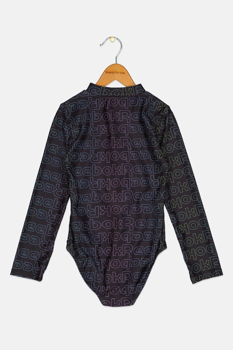 Reebok Kids Girl Brand Logo Rashguard Suit, Multicolor - Image 2