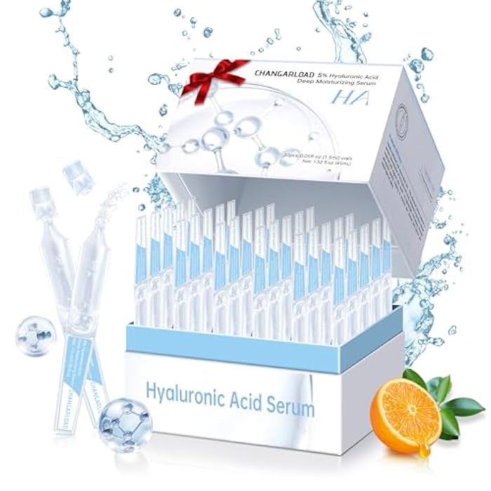 CHANGARLOAD 5% Ultra Hydrating Serum Vials with Niacinamide,Collagen Stem Cell,Wake Nature Perfection|AntiAging|Deep Hydration|CellActivation-1.5ml*30Pcs Ultra Hyaluronic Acid Serum for Face - Image 1