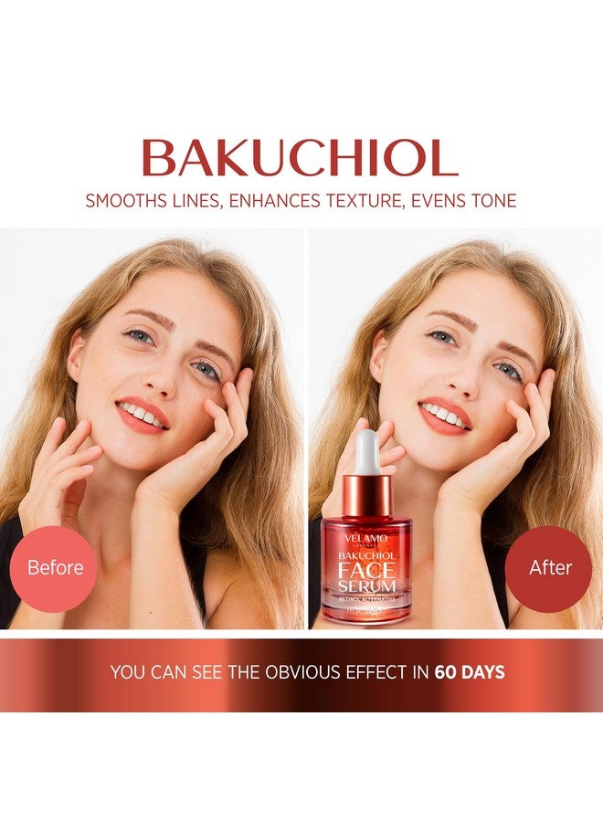 Bakuchiol Retinol Alternative Serum for Face: Rejuvenation Anti Aging Reduces Wrinkles Fine Lines Face Moisturizer Smooths Skin - Pregnancy Safe Cruelty Free Vegan Fragrance Free Paraben Free 1 FL OZ