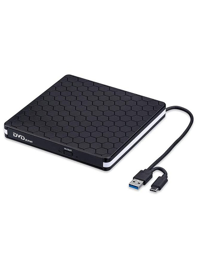 USB 3.0 External CD DVD Drive Burner for Laptop and Desktop, Portable Optical Drive Reader Writer Compatible with Windows, macOS, Linux, Supports CD/DVD/VCD, 24X CD & 8X DVD Burning Speed - Image 1
