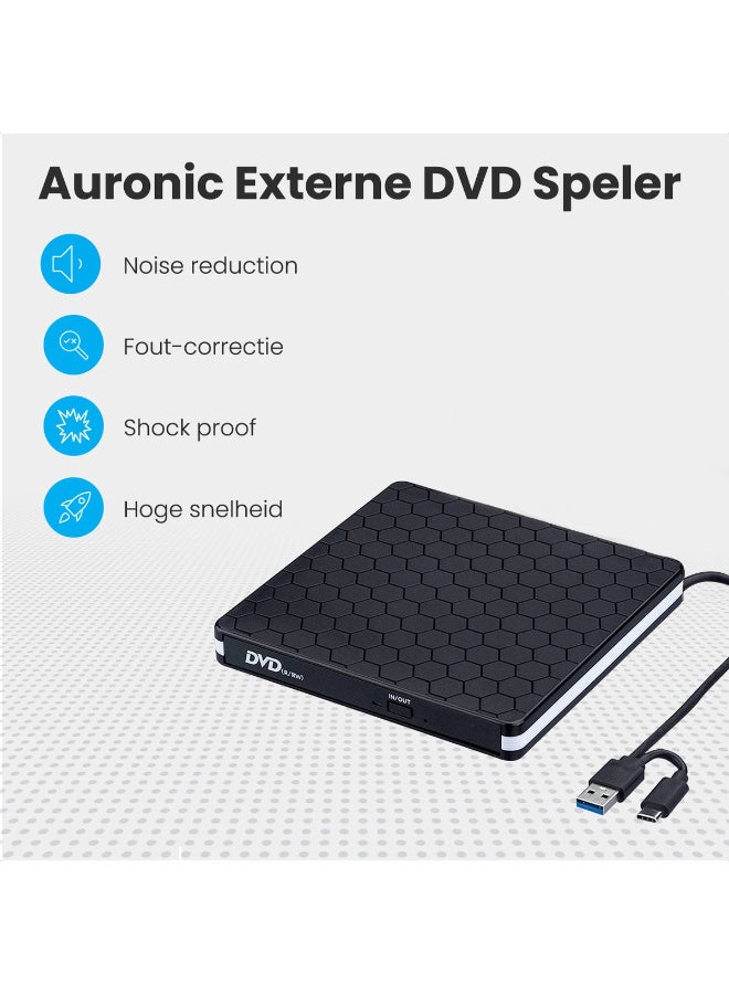 USB 3.0 External CD DVD Drive Burner for Laptop and Desktop, Portable Optical Drive Reader Writer Compatible with Windows, macOS, Linux, Supports CD/DVD/VCD, 24X CD & 8X DVD Burning Speed - Image 4