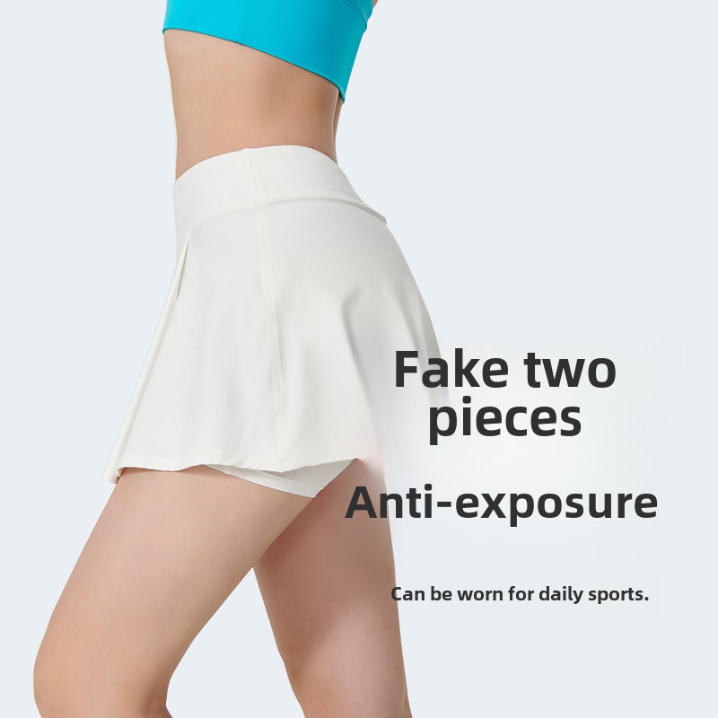 Generic Summer Slim-fit Yoga Skirt with Sports Shorts Classic White - Image 2
