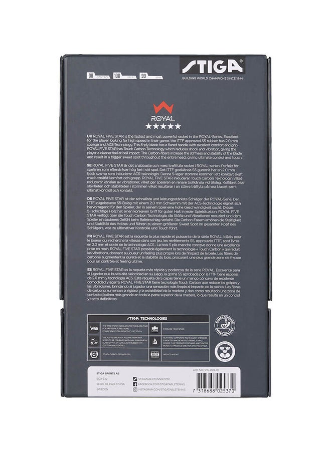 Stiga Royal Carbon 5-Star Table Tennis Bat - Image 5