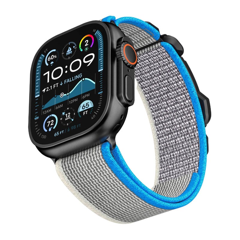Adjustable Loop Strap Smartwatch Band Compatible with Apple Watch 42 44 45 49mm with Fit Replacement Strap in Gray in Nylon - Image 5