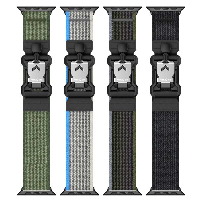 Adjustable Loop Strap Smartwatch Band Compatible with Apple Watch 42 44 45 49mm with Fit Replacement Strap in Gray in Nylon - Image 2