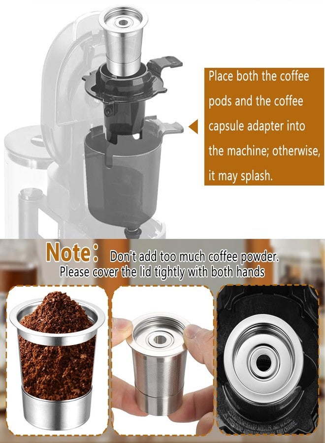 YEXEXINM 6 Pack Reusable K Cups Coffee Pods for Ninja Coffee Maker PB051 & CFP101/PB041 with 2Pcs Scoop 304 Stainless Steel Reusable K Pod Permanent K Cups Filters Coffee Accessories Fit for Ninja Coffee Maker - Image 5