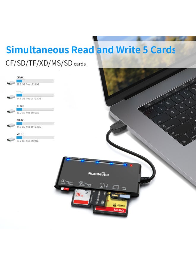 Rocketek Usb 3.0 Multi-function Card Reader Cf/xd/ms/sd/tf Card Seven In One Usb Card Reader - Image 4