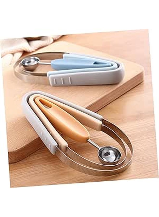 Stainless Steel Fruit Scoop Set 4pcs Multi Function for Kiwi Avocado Melon Easy Clean Kitchen Tool - Image 1