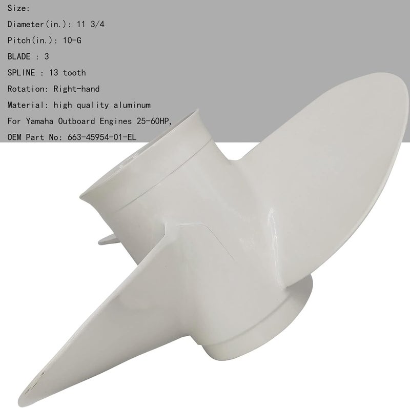 DLNIG 11 3/4×10-G Boat Propeller for Yamaha Outboard Engines - Image 4