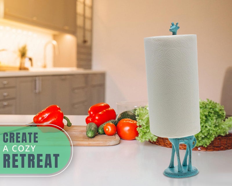 كومفيفي حامل المناشف الورقية على شكل زرافة للمطبخ أو حامل ورق التواليت للحمام - موزع لفة بتصميم حيوان غريب الأطوار فريد من نوعه لديكور المنزل - Image 4