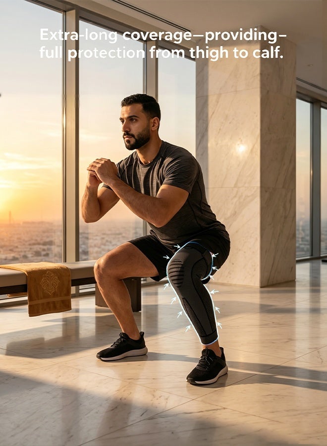 سوسيتي حماية الركبة، دعم الركبة الرياضي قابل للتعديل للرجال/النساء، دعائم الركبة بتصميم ضغط مرن، حماية شاملة للركبة - Image 5