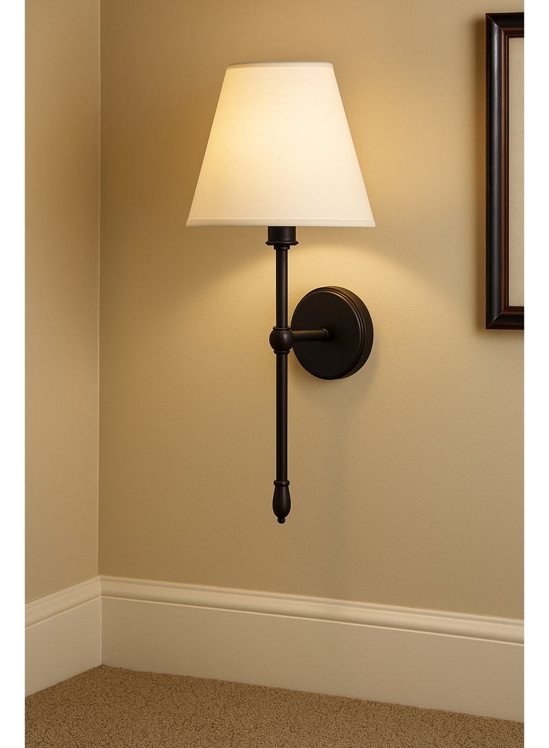 Modern black wall lamp with E14 bulb base  - Image 2