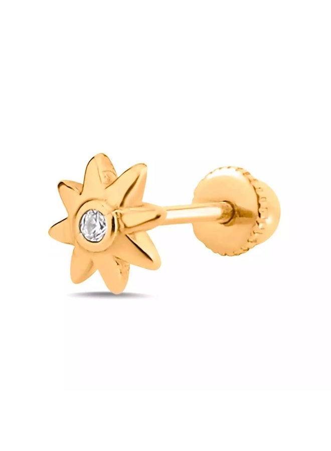 Ruby Art Gold 18K Pure Gold  small pear ear piercing, Hypoallergenic Premium Shine, 0.54 Gram - Image 1