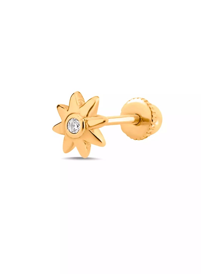 Ruby Art Gold 18K Pure Gold  small pear ear piercing, Hypoallergenic Premium Shine, 0.54 Gram - Image 2