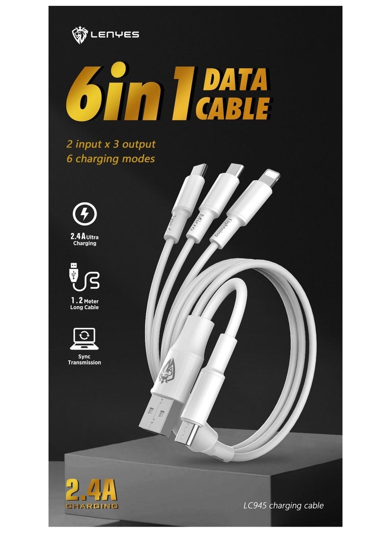 Lenyes 6 in 1 cable - 2 in 3 output - Image 3