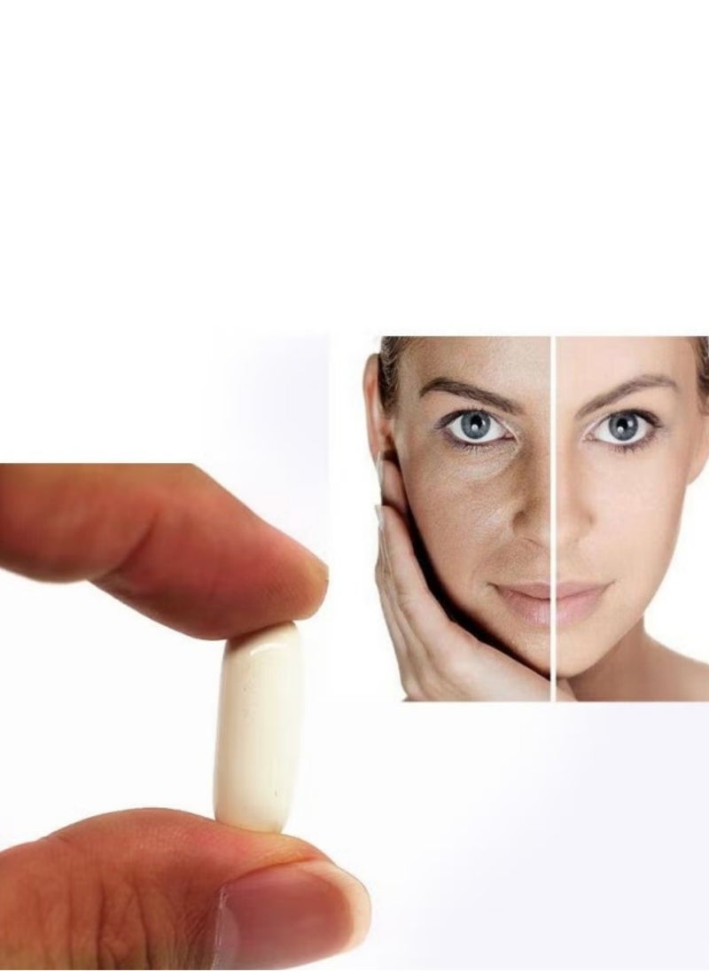 Skin lightening with Glutathione Whitening Pills - 60 Capsules, 5000mg. Targets dark spots, melasma, acne scars, and hyperpigmentation. Anti-aging.