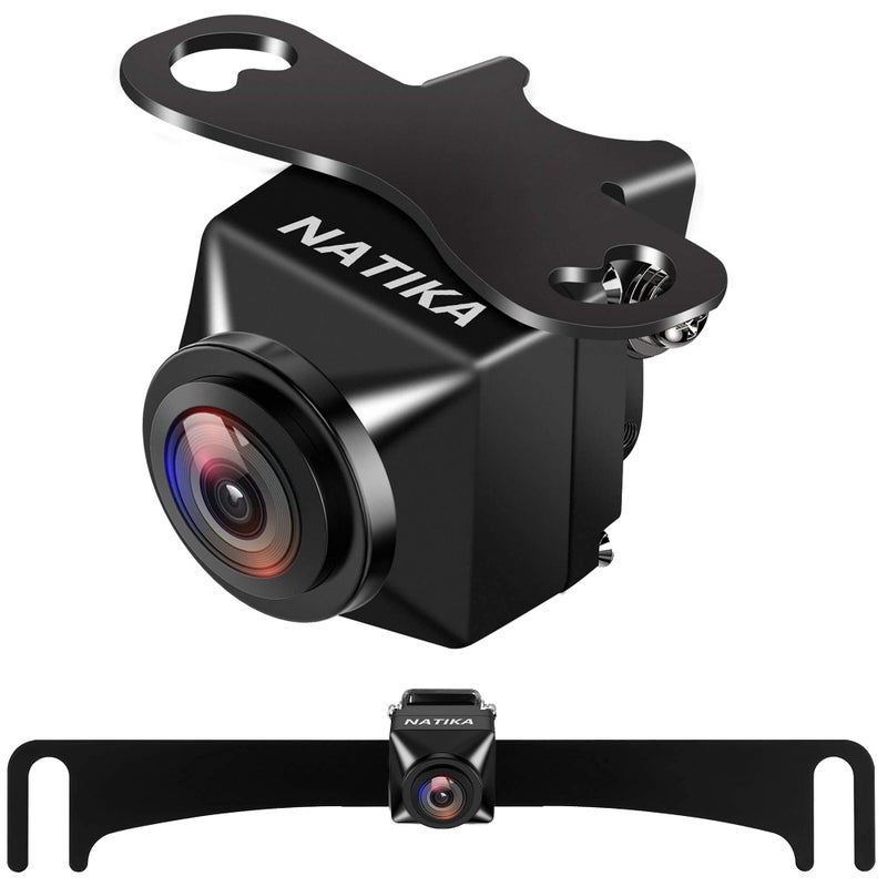 NATIKA Backup/Front View Camera: No Distorted Affect Starlight Night Vision HD Waterproof 720P AHD and TVI Hitch Backup/Reverse/Rear View Camera License Plate for Cars Pickup Trucks SUV RV Van - Image 1