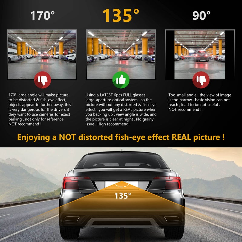 NATIKA Backup/Front View Camera: No Distorted Affect Starlight Night Vision HD Waterproof 720P AHD and TVI Hitch Backup/Reverse/Rear View Camera License Plate for Cars Pickup Trucks SUV RV Van - Image 2