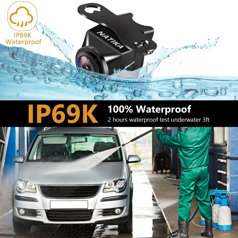 NATIKA Backup/Front View Camera: No Distorted Affect Starlight Night Vision HD Waterproof 720P AHD and TVI Hitch Backup/Reverse/Rear View Camera License Plate for Cars Pickup Trucks SUV RV Van - Image 3