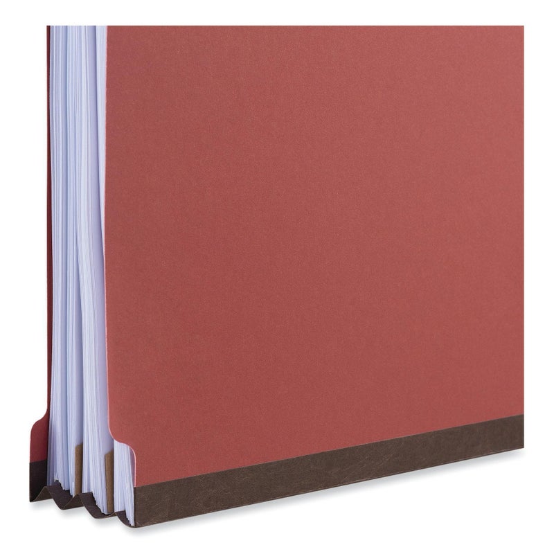 Universal UNV10403 2 Dividers 6 Fasteners Heavy-Duty Pressboard Cover Legal Size Six-Section Classification Folders - Brick Red (20/Box) - Image 3