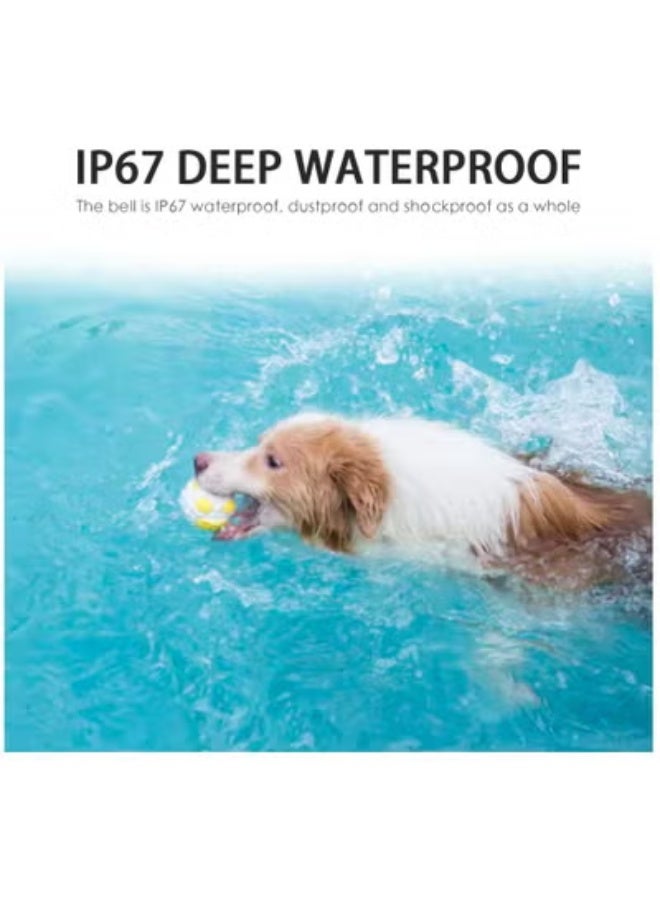 AROAQ Pet GPS Tracker Collar with Bell – Smart Waterproof Anti-Lost Device for Dogs & Cats, Real-Time GSM Tracking, IP67 Rated – Gold - Image 4