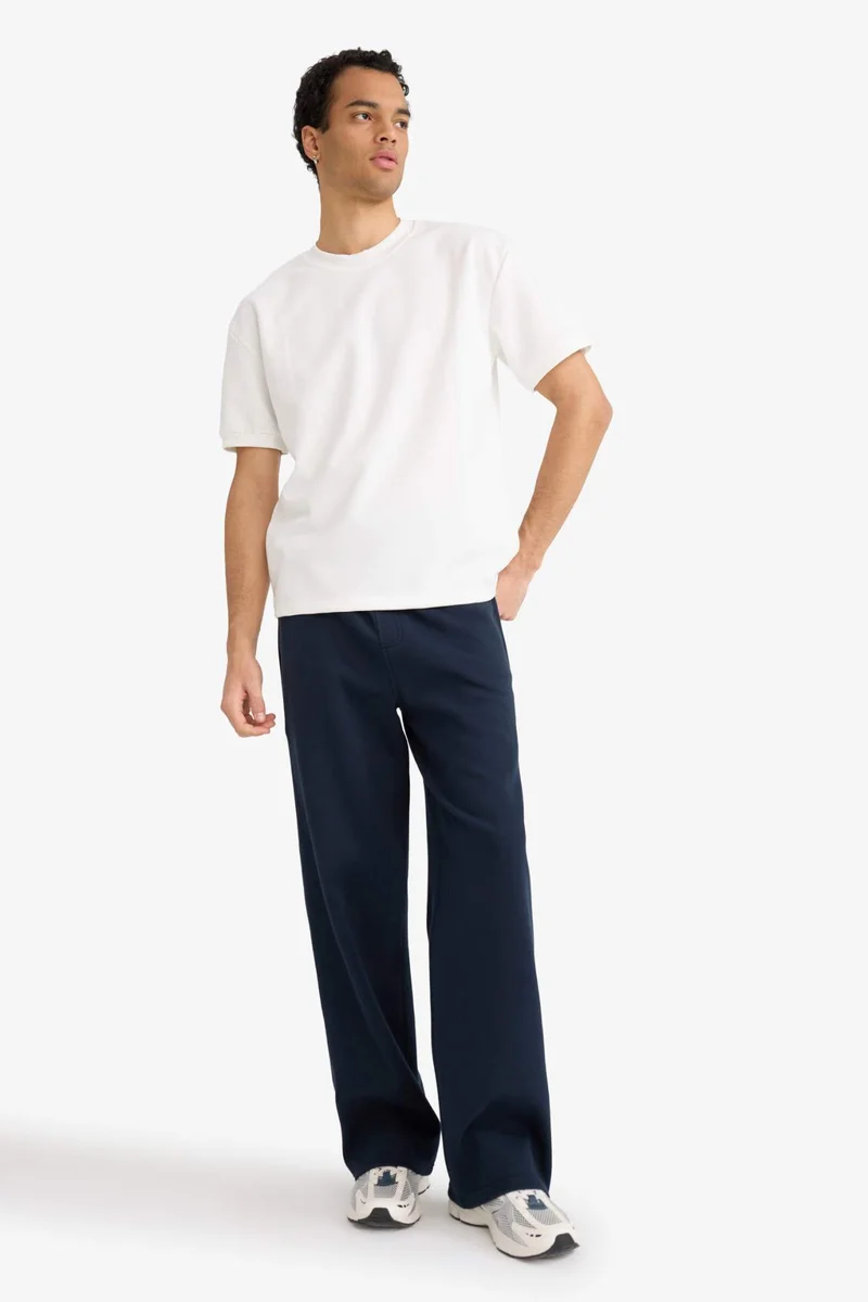 Wide Leg Tie Waist Pique Sweatpants