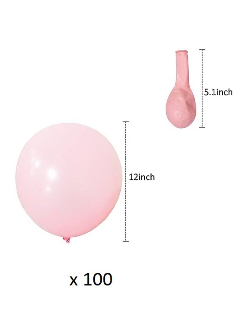 Boxwoods 100 PCS Of Pastel Pink Balloons 12 Inch For Birthday Party And Baby Shower - Image 4