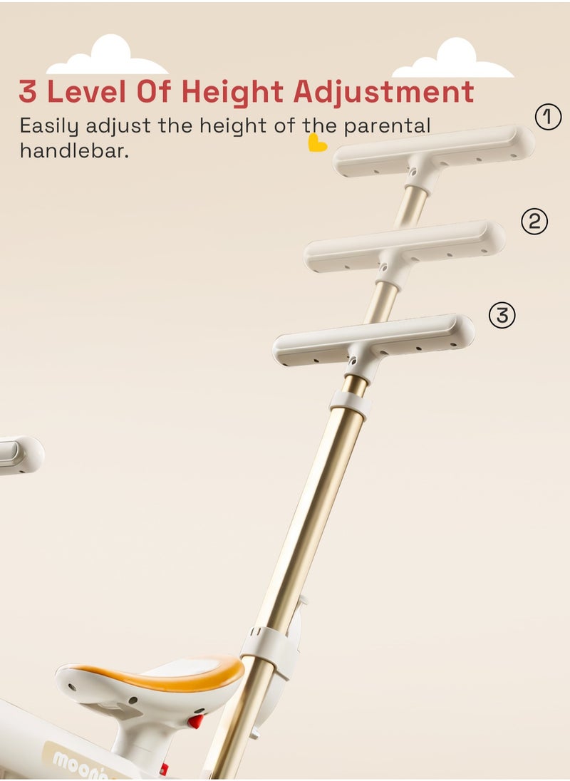 BAYBEE Novak 4 in 1 Convertible Baby Tricycle for Kids, Baby Kids Cycle with 3 Height Adjustable Parental Handle, Balance Bike & Bicycle Mode | Foldable Kids Tricycle Cycle for Kids 1.5 to 5 Years Orange  - Image 4