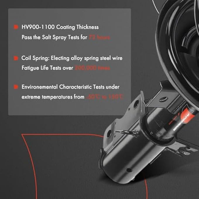 أ-بريميوم مجموعة كاملة من الدعامة الأمامية ونابض الملف اللولبي متوافقة مع نيسان ماكسيما 2011 و2012 و2013 و2014، طقم من قطعتين - Image 5