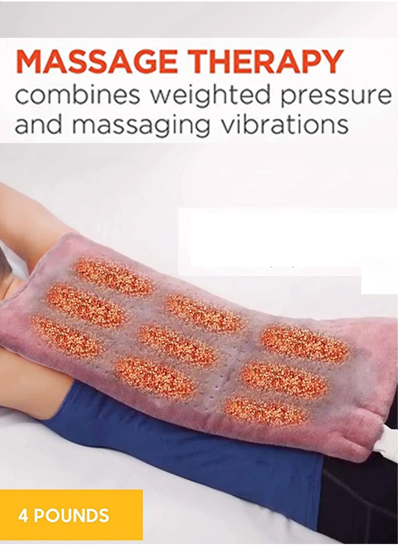 Toshonics Electric Weighted Calming Heating Pad with 9 Relaxing Combination Blanket Shawl Vibration Massager Therapy  - Image 5