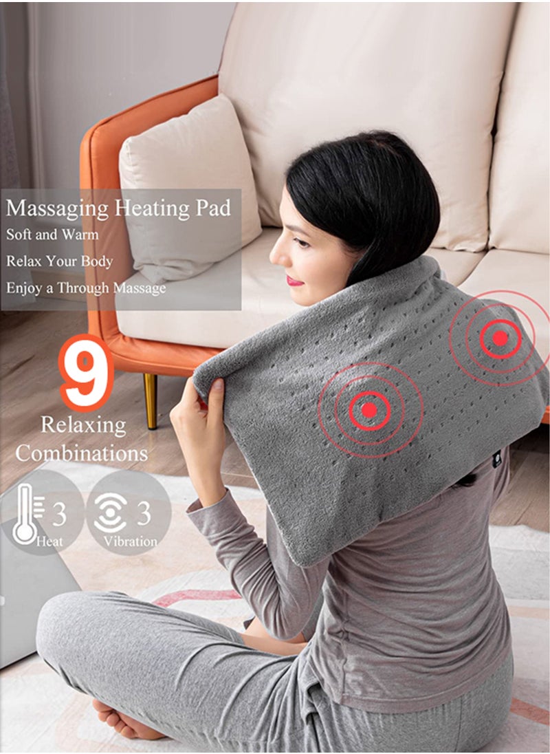 Toshonics Electric Weighted Calming Heating Pad with 9 Relaxing Combination Blanket Shawl Vibration Massager Therapy  - Image 4