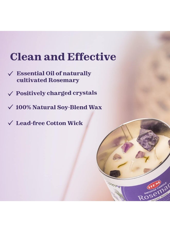 HEM Rosemary Romantic Candles for Bedroom - Set of 3 Beeswax Candles with Crystals Inside - Image 2