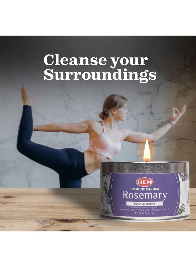 HEM Rosemary Romantic Candles for Bedroom - Set of 3 Beeswax Candles with Crystals Inside - Image 4