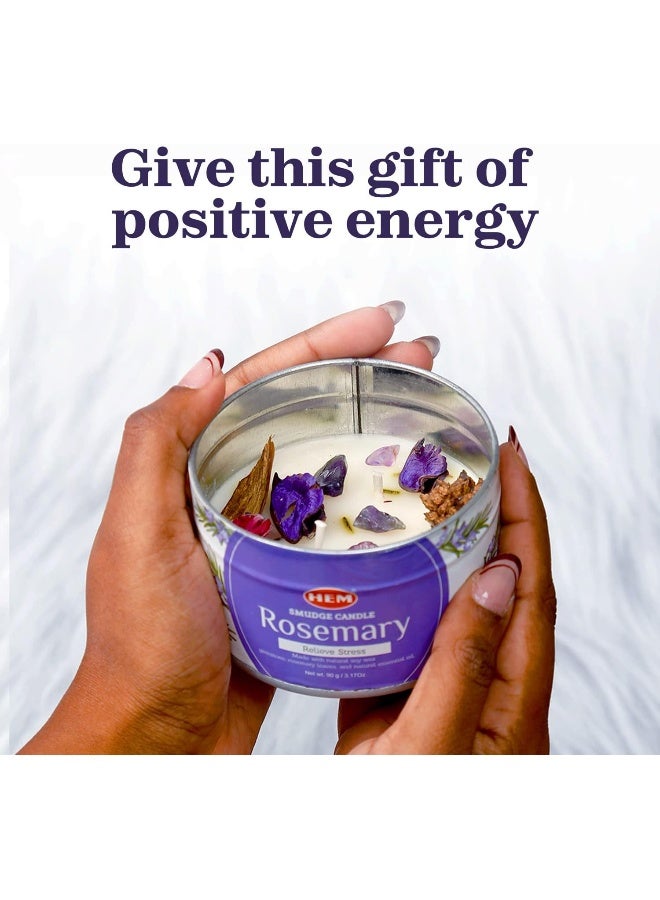 HEM Rosemary Romantic Candles for Bedroom - Set of 3 Beeswax Candles with Crystals Inside - Image 5