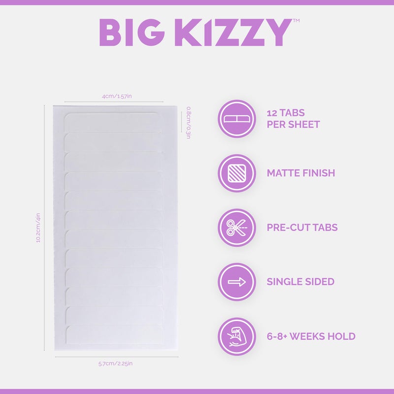 Big Kizzy Single Sided Tape for Hair Extensions by Big Kizzy (72 tabs) - Extra Hold - Easy Install & Removal Replacement Tape for Thin, Fine Hair, 4cm x .8cm Tape for Extensions, Professional Extension Tape - Image 2