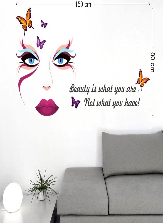 Wallstick Beauty is What face wallsticker (Vinyl 150 cm x 80 cm) Multi Color - Image 2