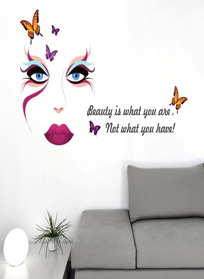 Wallstick Beauty is What face wallsticker (Vinyl 150 cm x 80 cm) Multi Color - Image 1